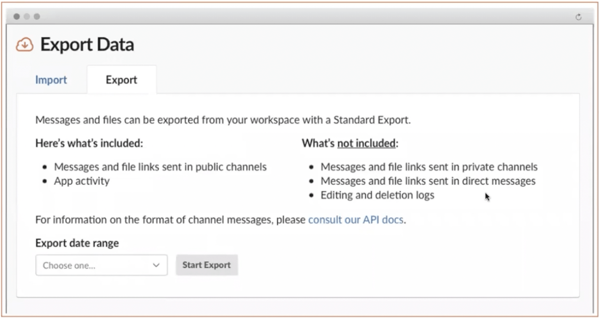 ediscovery slack exports