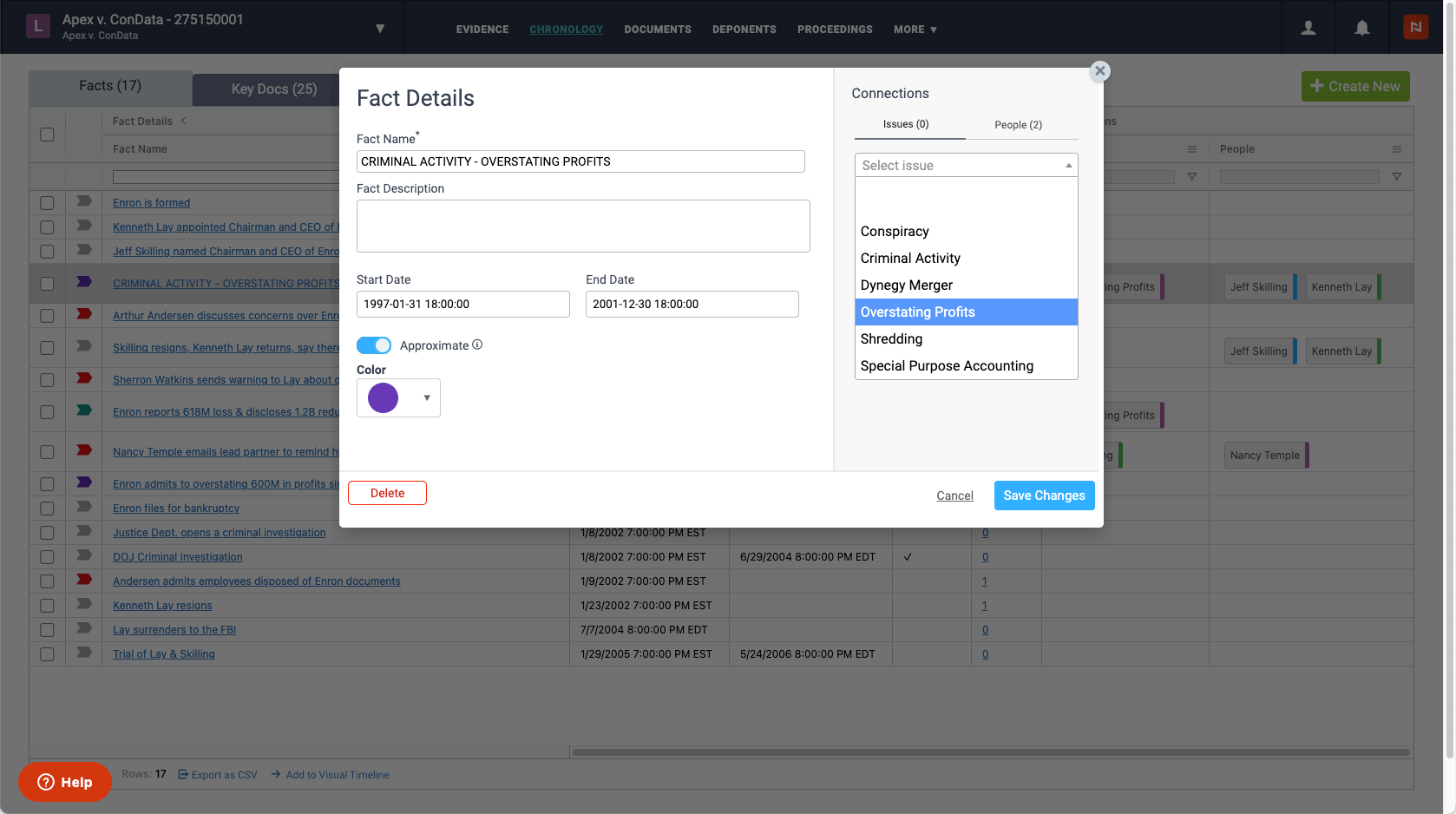 Chronology Connections